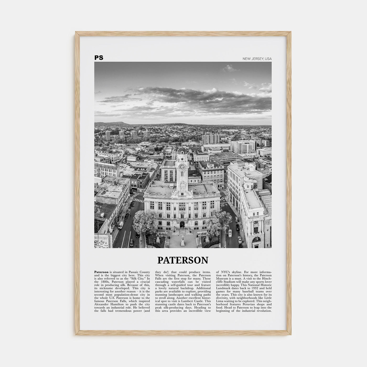 Paterson Travel B&W Poster
