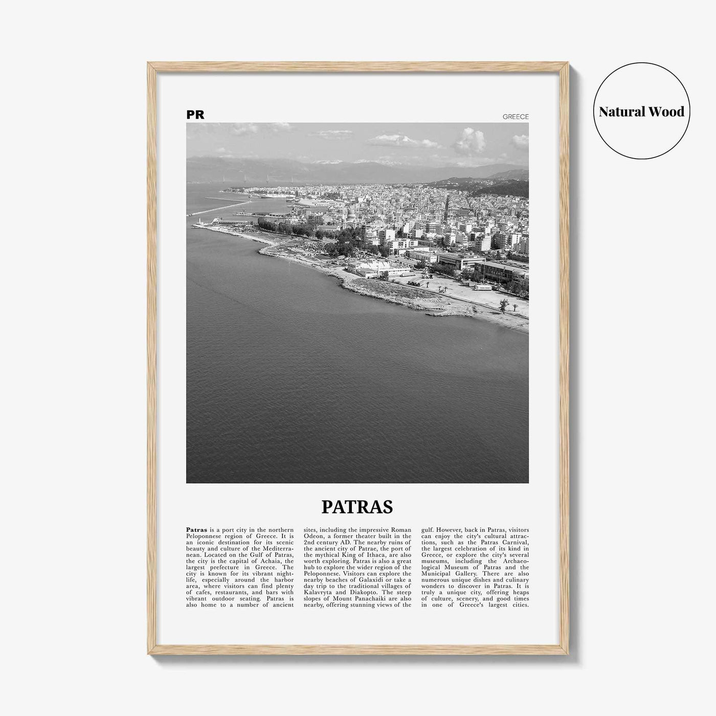 Patras Print Black and White, Patras Wall Art, Patras Poster, Patras Photo, Patras Wall Décor, Patras Map, Greece