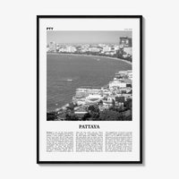 Pattaya Print Black and White, Pattaya Wall Art, Pattaya Poster, Pattaya Photo, Pattaya Wall Décor, Thailand, Chonburi, Bang Lamung