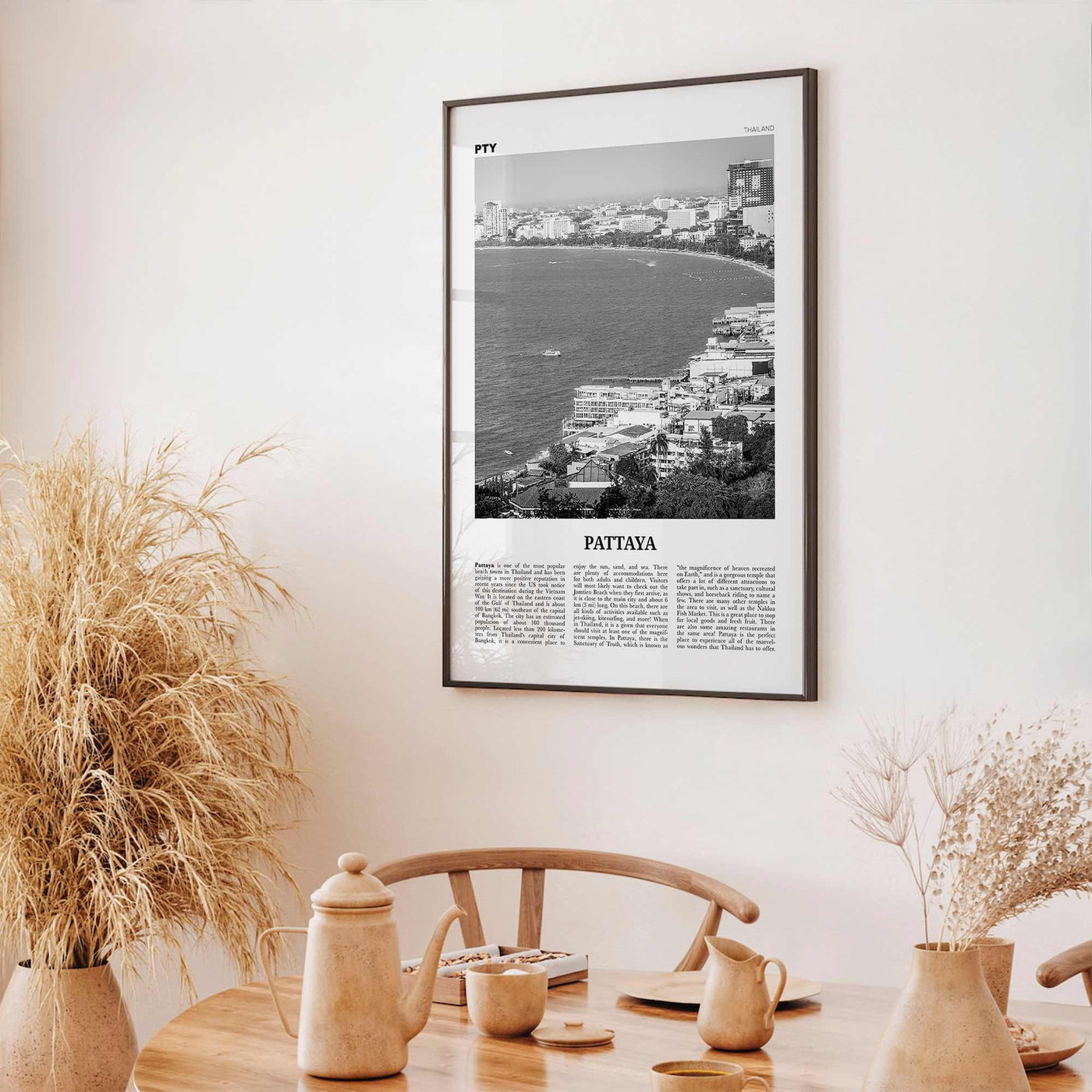 Pattaya Print Black and White, Pattaya Wall Art, Pattaya Poster, Pattaya Photo, Pattaya Wall Décor, Thailand, Chonburi, Bang Lamung