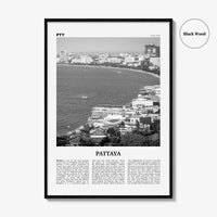 Pattaya Print Black and White, Pattaya Wall Art, Pattaya Poster, Pattaya Photo, Pattaya Wall Décor, Thailand, Chonburi, Bang Lamung