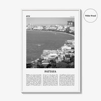 Pattaya Print Black and White, Pattaya Wall Art, Pattaya Poster, Pattaya Photo, Pattaya Wall Décor, Thailand, Chonburi, Bang Lamung
