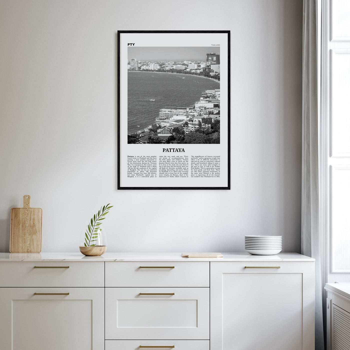 Pattaya Travel B&W Poster