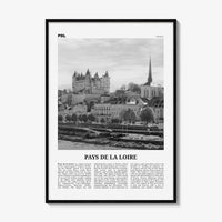Pays de la Loire Print Black and White, Pays de la Loire Art, Pays de la Loire Poster, Pays de la Loire Photo, Pays de la Loire Décor, Map