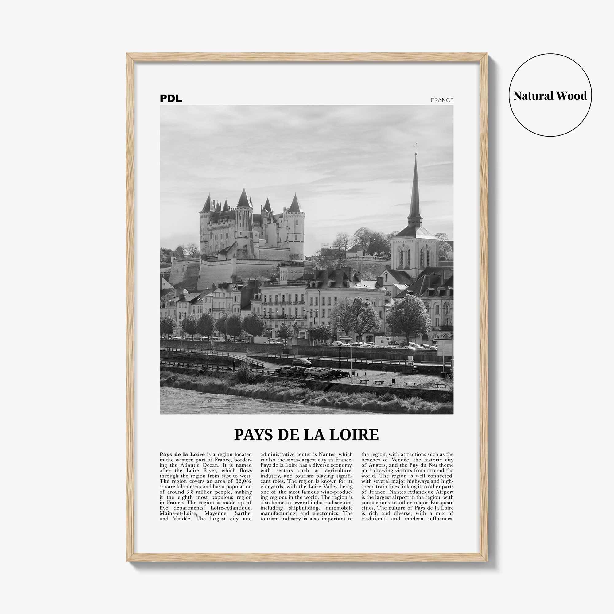 Pays de la Loire Print Black and White, Pays de la Loire Art, Pays de la Loire Poster, Pays de la Loire Photo, Pays de la Loire Décor, Map