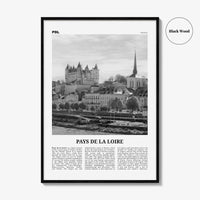 Pays de la Loire Print Black and White, Pays de la Loire Art, Pays de la Loire Poster, Pays de la Loire Photo, Pays de la Loire Décor, Map