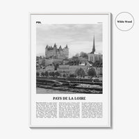 Pays de la Loire Print Black and White, Pays de la Loire Art, Pays de la Loire Poster, Pays de la Loire Photo, Pays de la Loire Décor, Map