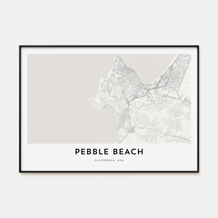Pebble Beach Map Landscape Poster