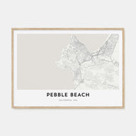 Pebble Beach Map Landscape Poster