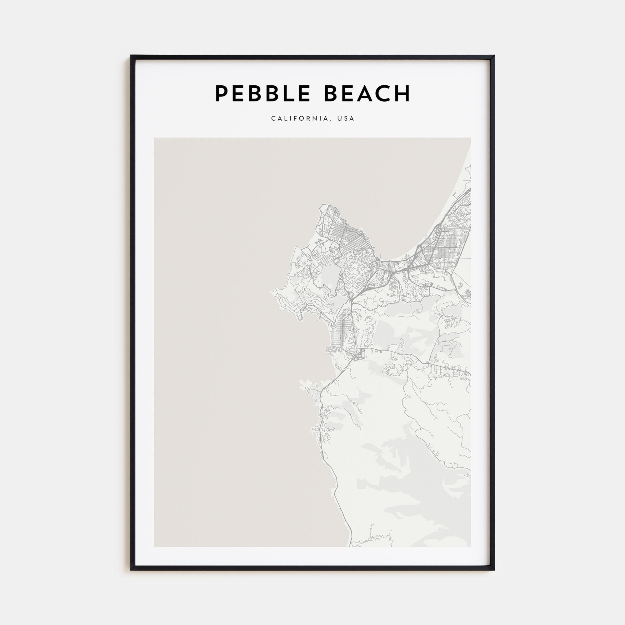 Pebble Beach Map Portrait Poster