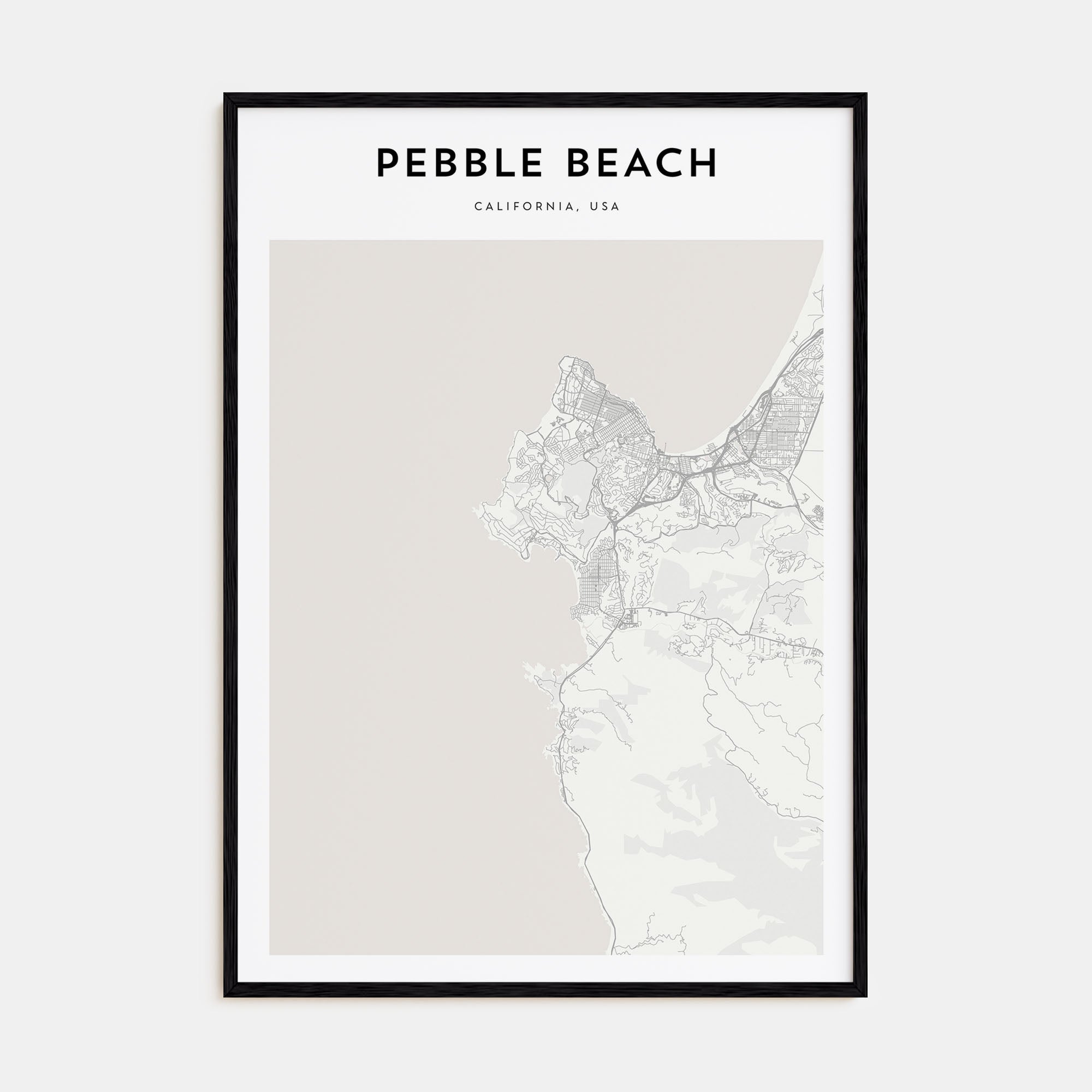 Pebble Beach Map Portrait Poster