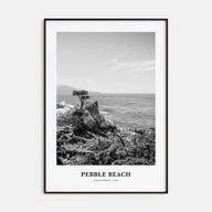 Pebble Beach Portrait B&W Poster