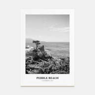 Pebble Beach Portrait B&W Poster