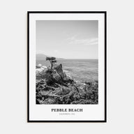 Pebble Beach Portrait B&W Poster