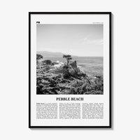 Pebble Beach Print Black and White, Pebble Beach Wall Art, Pebble Beach Poster, Pebble Beach Photo, Pebble Beach Map, California, USA