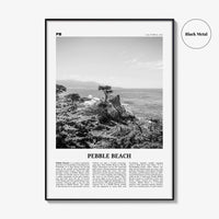 Pebble Beach Print Black and White, Pebble Beach Wall Art, Pebble Beach Poster, Pebble Beach Photo, Pebble Beach Map, California, USA