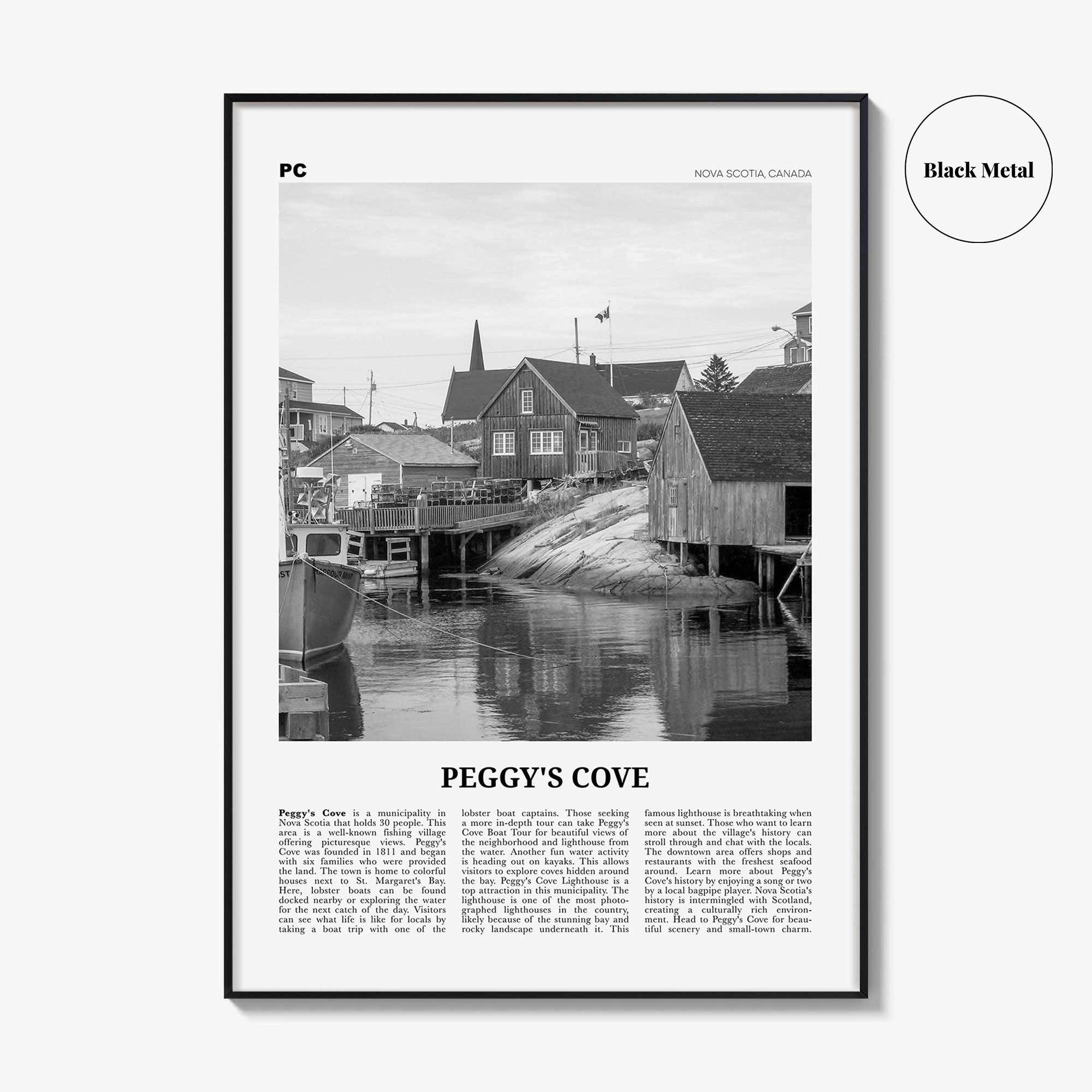 Peggys Cove Print Black and White, Peggy's Cove Wall Art, Peggy's Cove Poster, Peggy's Cove Photo, Peggy's Cove Décor, Nova Scotia, Canada