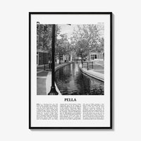Pella Print Black and White Iowa, Pella Wall Art, Pella Poster, Pella Photo, Pella Wall Décor, Pella Map, Iowa, USA