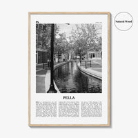 Pella Print Black and White Iowa, Pella Wall Art, Pella Poster, Pella Photo, Pella Wall Décor, Pella Map, Iowa, USA