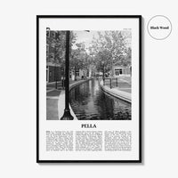 Pella Print Black and White Iowa, Pella Wall Art, Pella Poster, Pella Photo, Pella Wall Décor, Pella Map, Iowa, USA