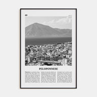 Peloponnese Travel B&W Poster