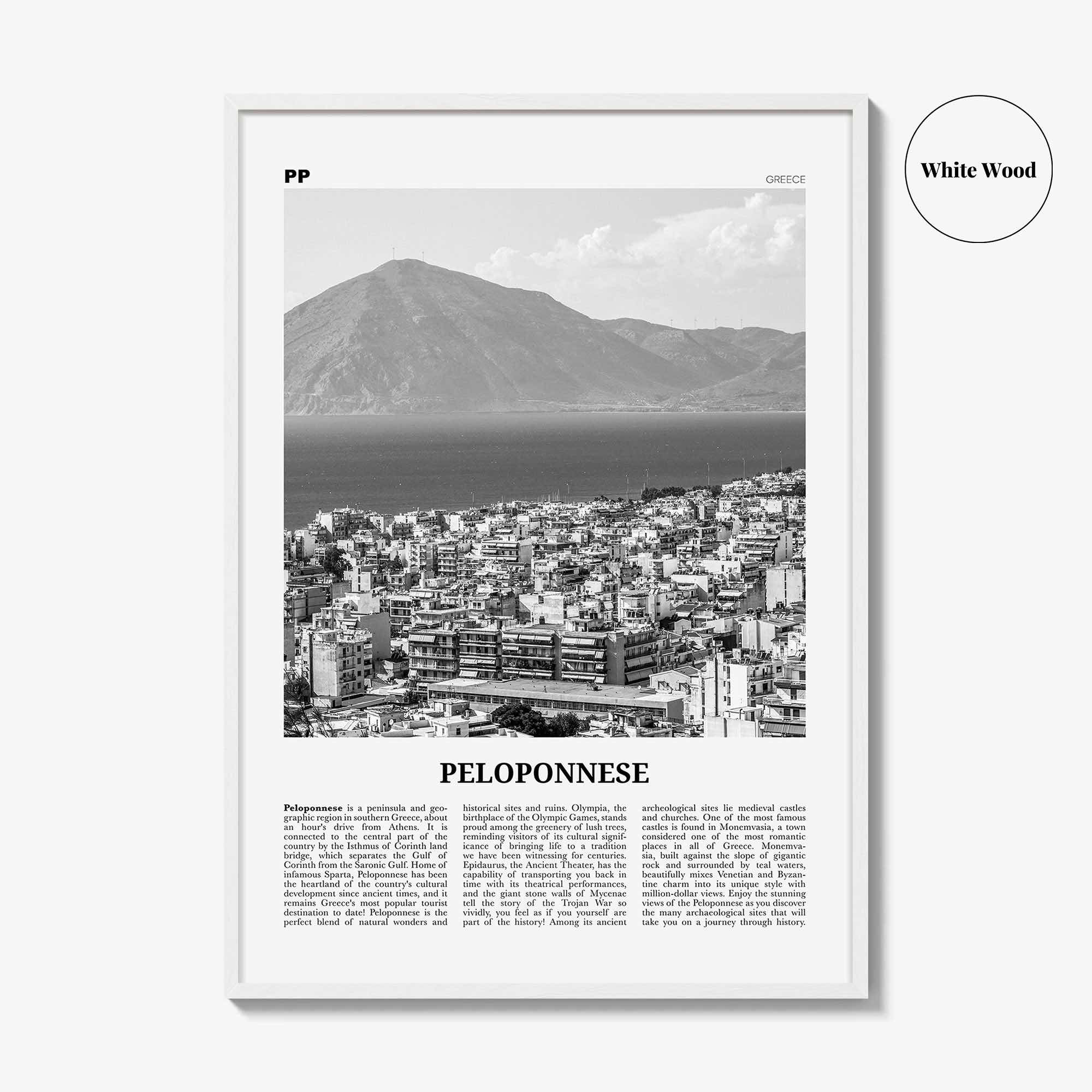 Peloponnese Print Black and White, Peloponnese Wall Art, Peloponnese Poster, Peloponnese Photo, Πελοπόννησος, Greece, Patras