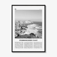 Pembrokeshire Coast Print Black and White, Pembrokeshire Coast Art, Pembrokeshire Coast Poster, Pembrokeshire Coast Photo, Wall Décor, Map