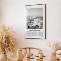 Pembrokeshire Coast Print Black and White, Pembrokeshire Coast Art, Pembrokeshire Coast Poster, Pembrokeshire Coast Photo, Wall Décor, Map