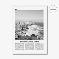 Pembrokeshire Coast Print Black and White, Pembrokeshire Coast Art, Pembrokeshire Coast Poster, Pembrokeshire Coast Photo, Wall Décor, Map