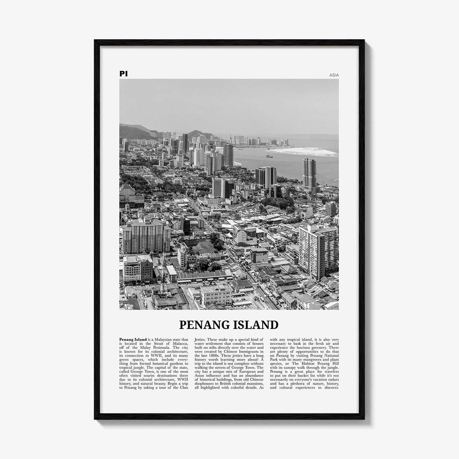 Penang Island Print Black and White, Penang Island Wall Art, Penang Island Poster, Penang Island Photo, Penang Island Wall Decor, Malaysia