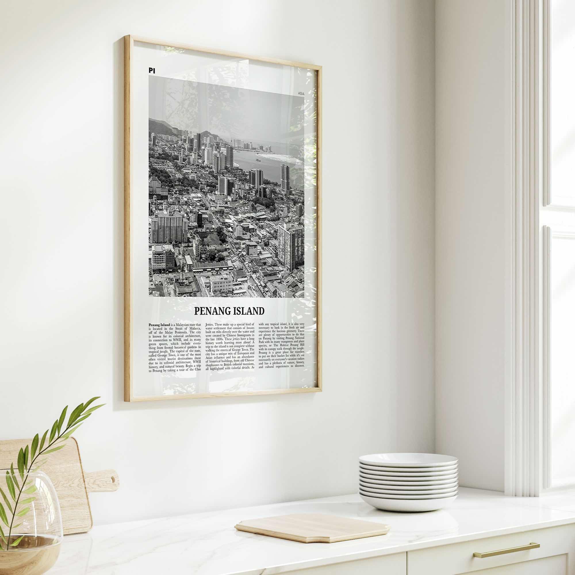 Penang Island Print Black and White, Penang Island Wall Art, Penang Island Poster, Penang Island Photo, Penang Island Wall Decor, Malaysia