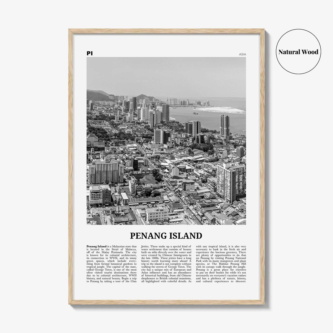 Penang Island Print Black and White, Penang Island Wall Art, Penang Island Poster, Penang Island Photo, Penang Island Wall Decor, Malaysia