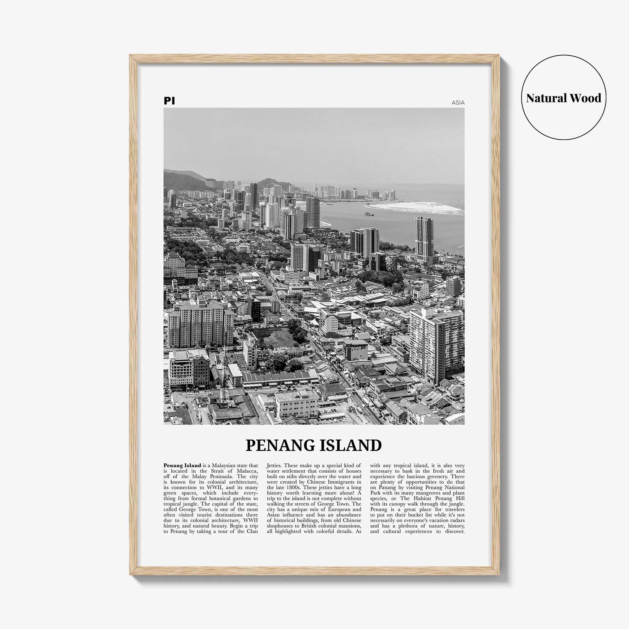 Penang Island Print Black and White, Penang Island Wall Art, Penang Island Poster, Penang Island Photo, Penang Island Wall Decor, Malaysia