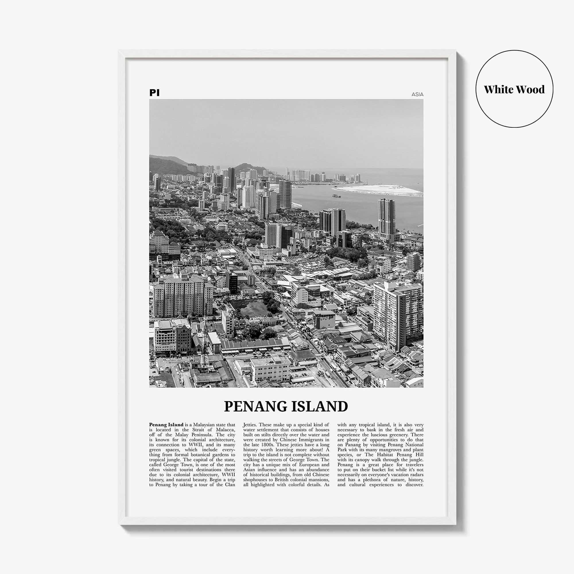 Penang Island Print Black and White, Penang Island Wall Art, Penang Island Poster, Penang Island Photo, Penang Island Wall Decor, Malaysia