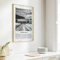 Pennsylvania Print Black and White No 1, Pennsylvania Art, Pennsylvania Poster, Pennsylvania Photo, Pennsylvania Décor, Pennsylvania Map