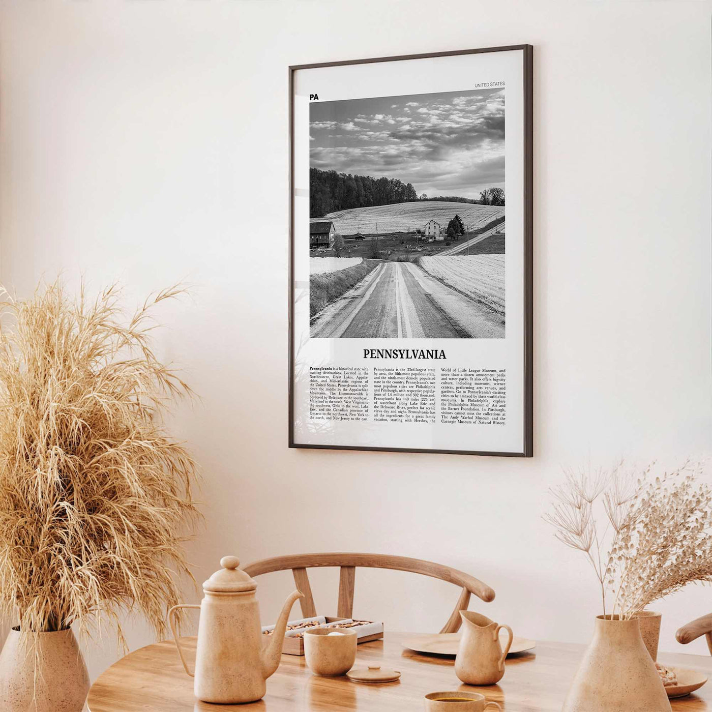 Pennsylvania Print Black and White No 1, Pennsylvania Art, Pennsylvania Poster, Pennsylvania Photo, Pennsylvania Décor, Pennsylvania Map