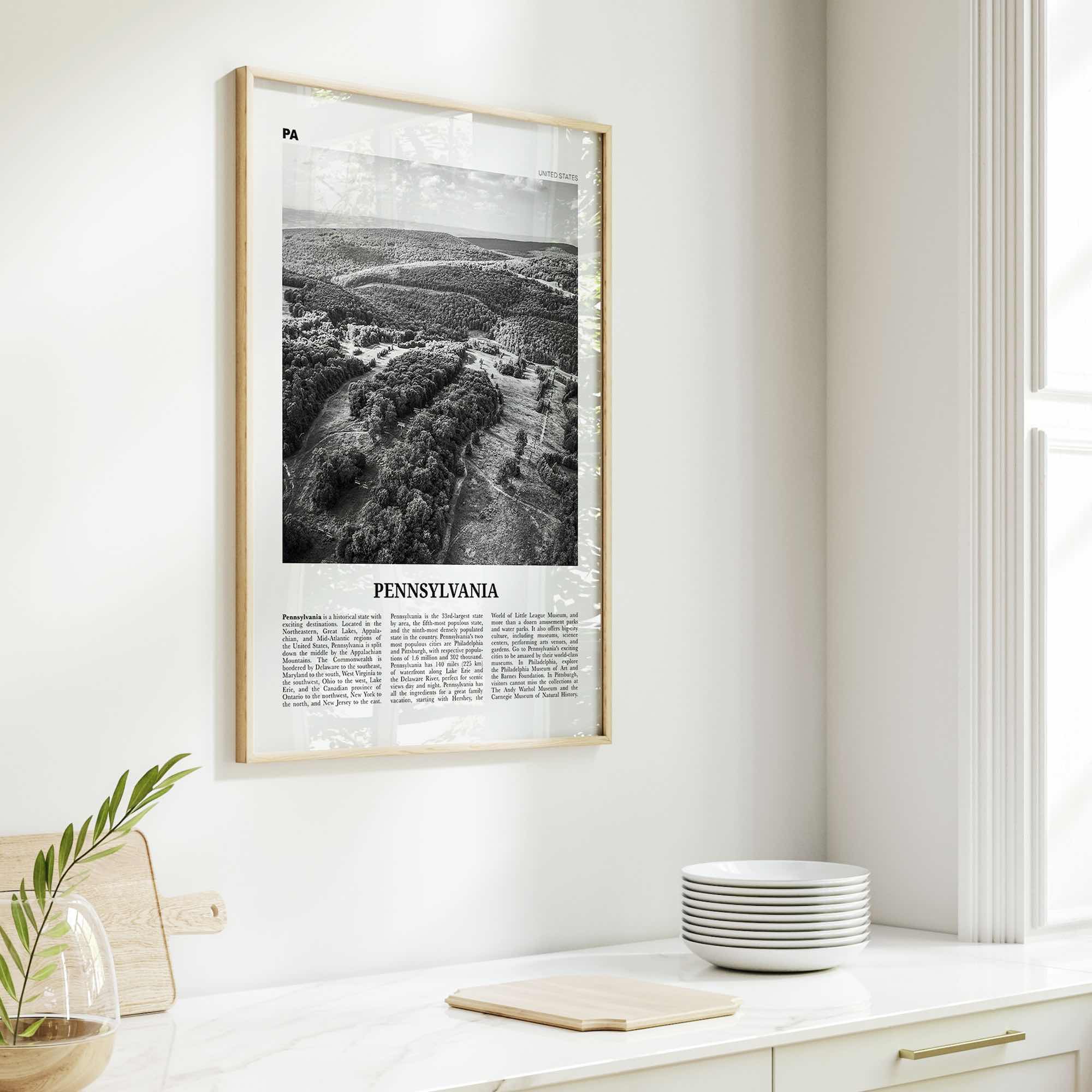 Pennsylvania Print Black and White No 2, Pennsylvania Wall Art, Pennsylvania Poster, Pennsylvania Photo, USA, United States, North America