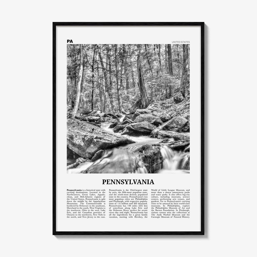 Pennsylvania Print Black and White No 3, Pennsylvania Wall Art, Pennsylvania Poster, Pennsylvania Photo, Pennsylvania Décor, Pennsylvania