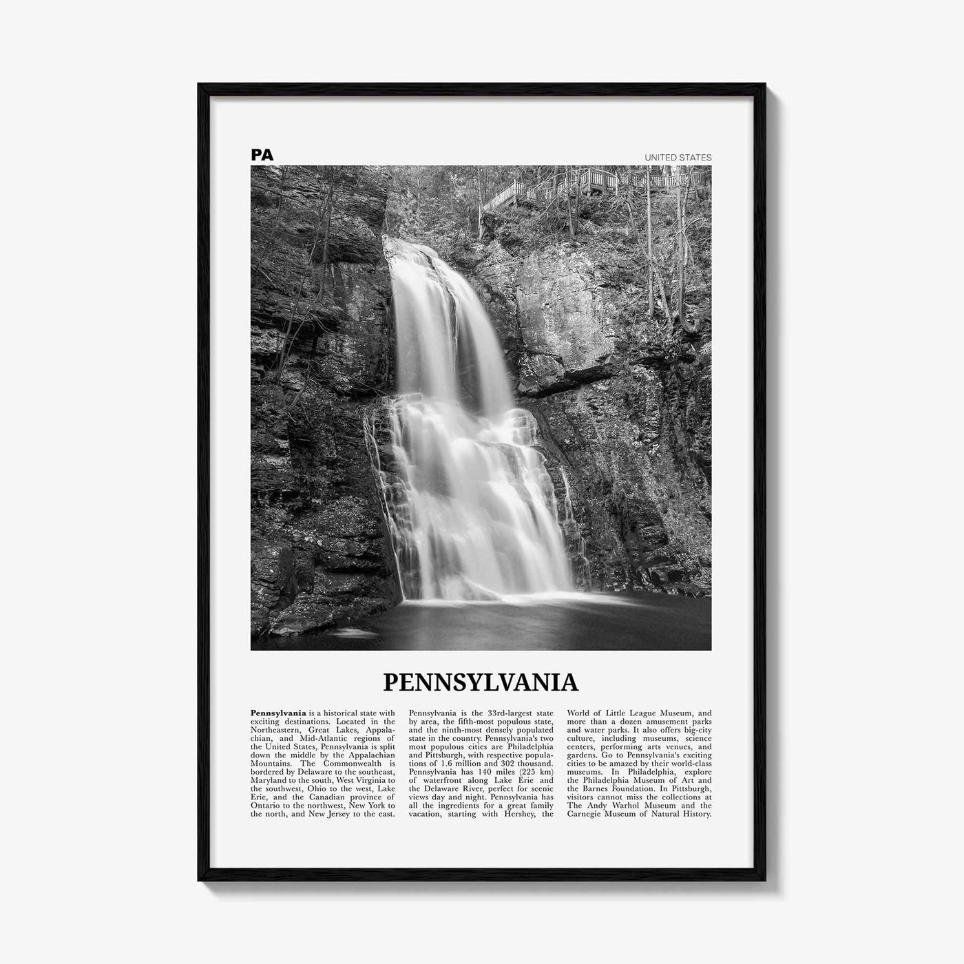 Pennsylvania Print Black and White No 4, Pennsylvania Wall Art, Pennsylvania Poster, Pennsylvania Photo, Pennsylvania Décor, Pennsylvania