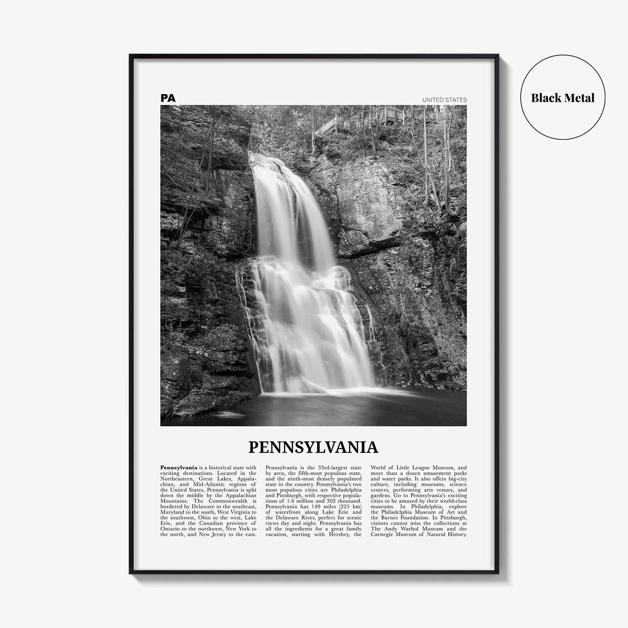 Pennsylvania Print Black and White No 4, Pennsylvania Wall Art, Pennsylvania Poster, Pennsylvania Photo, Pennsylvania Décor, Pennsylvania