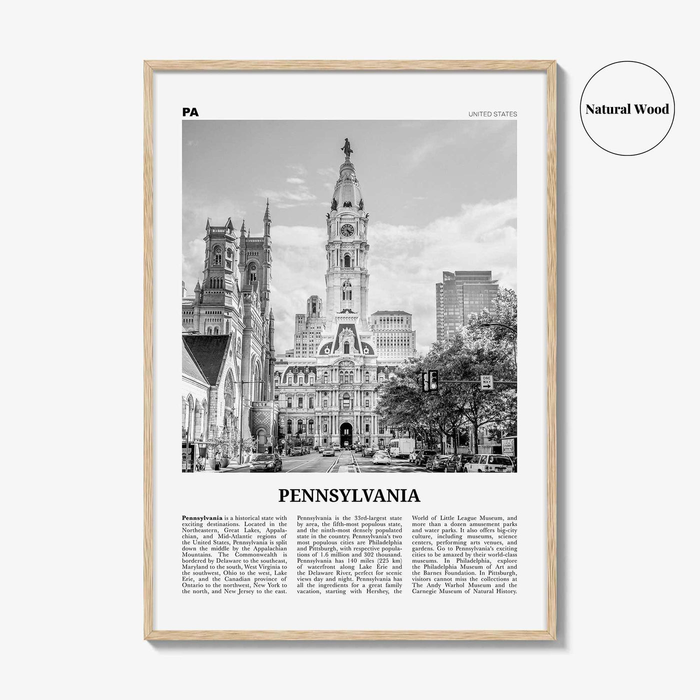 Pennsylvania Print Black and White No 5, Pennsylvania Wall Art, Pennsylvania Poster, Pennsylvania Photo, Pennsylvania Décor, United States