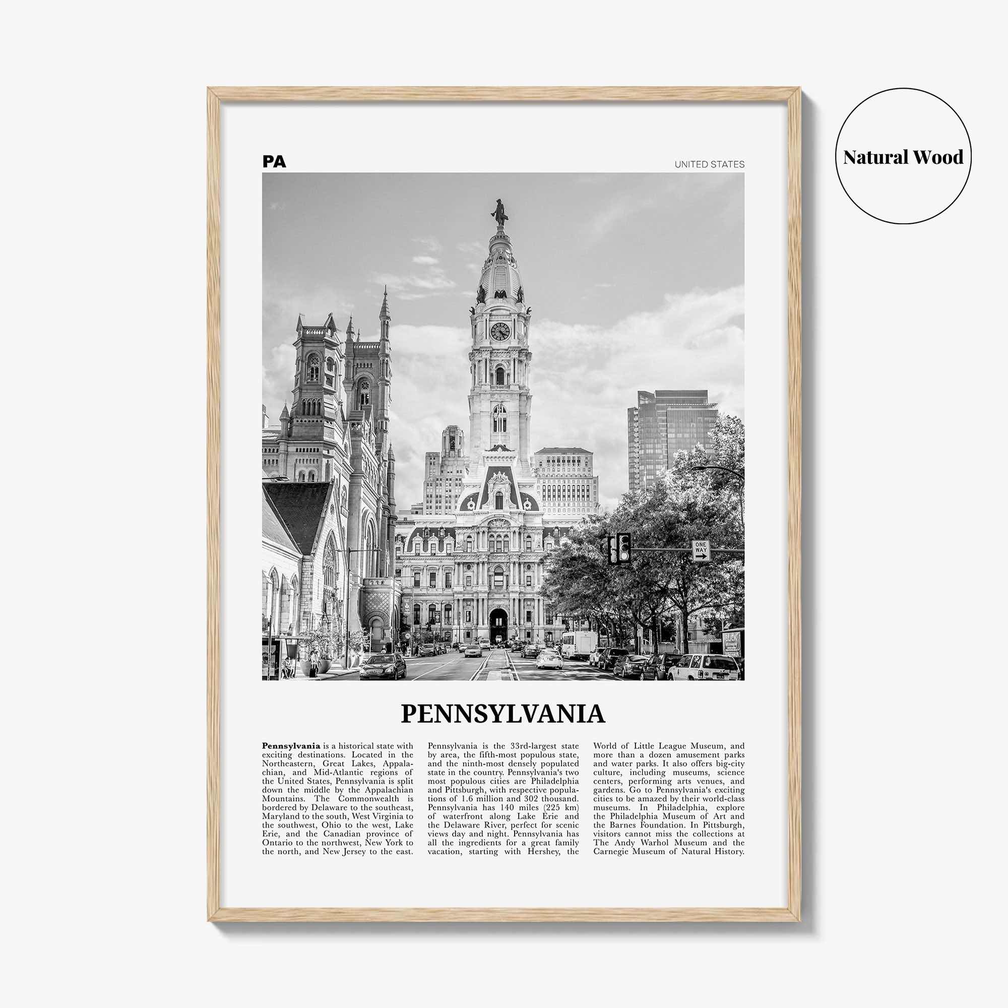 Pennsylvania Print Black and White No 5, Pennsylvania Wall Art, Pennsylvania Poster, Pennsylvania Photo, Pennsylvania Décor, United States