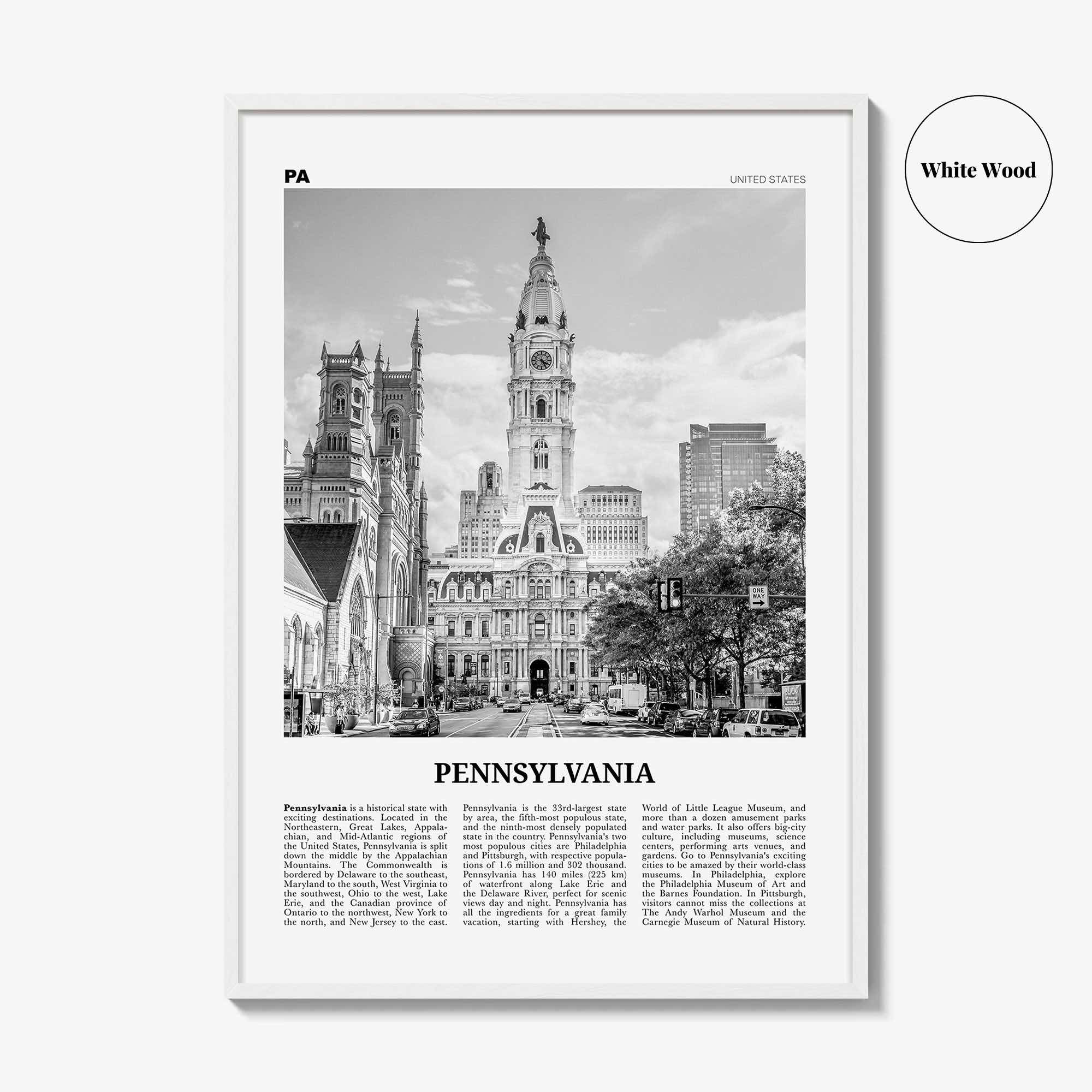 Pennsylvania Print Black and White No 5, Pennsylvania Wall Art, Pennsylvania Poster, Pennsylvania Photo, Pennsylvania Décor, United States