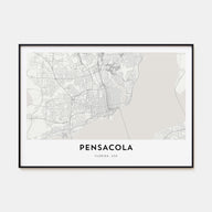 Pensacola Map Landscape Poster