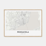 Pensacola Map Landscape Poster