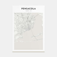 Pensacola Map Portrait Poster