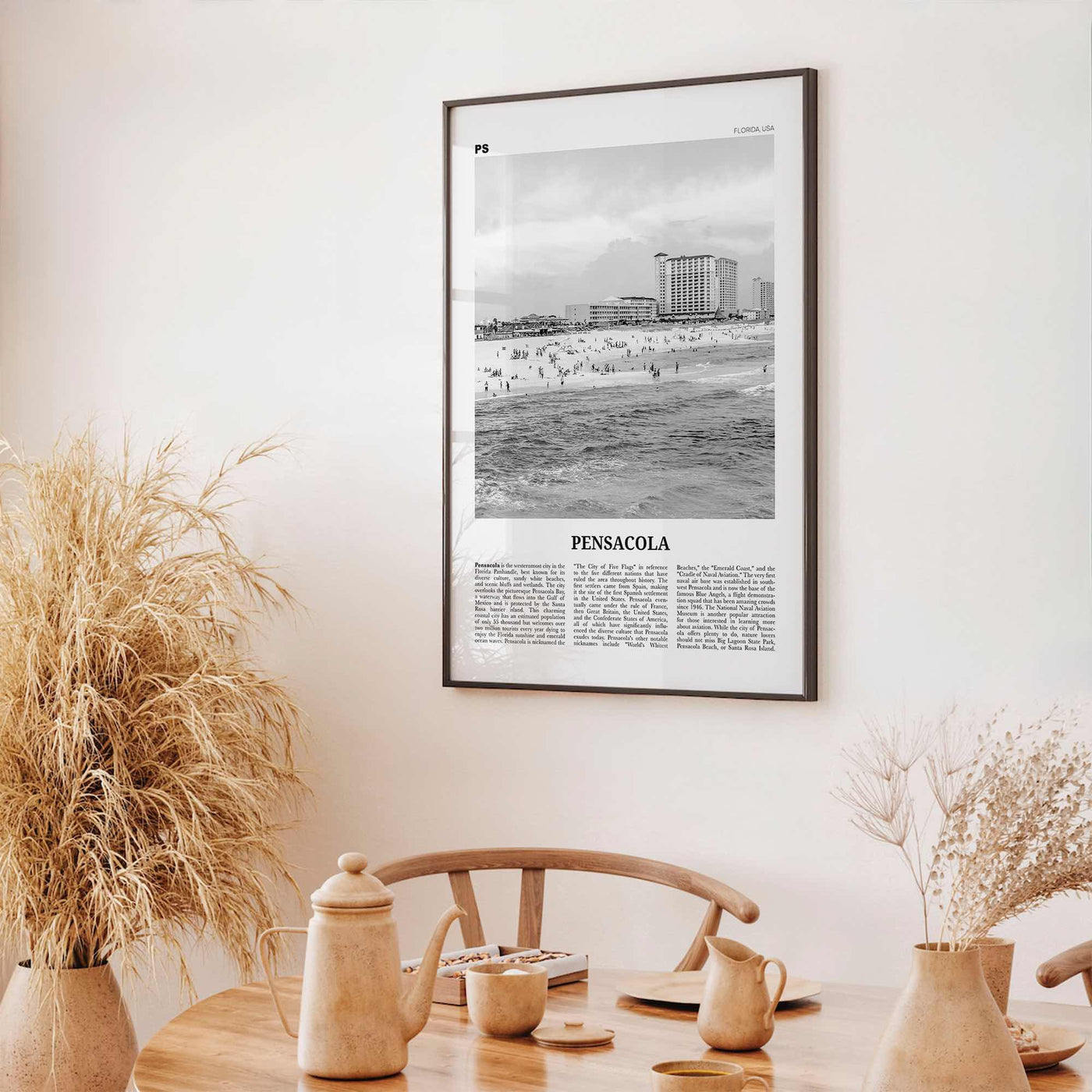 Pensacola Print Black and White No 2, Pensacola Wall Art, Pensacola Poster, Pensacola Photo, Pensacola Wall Décor, Florida, USA