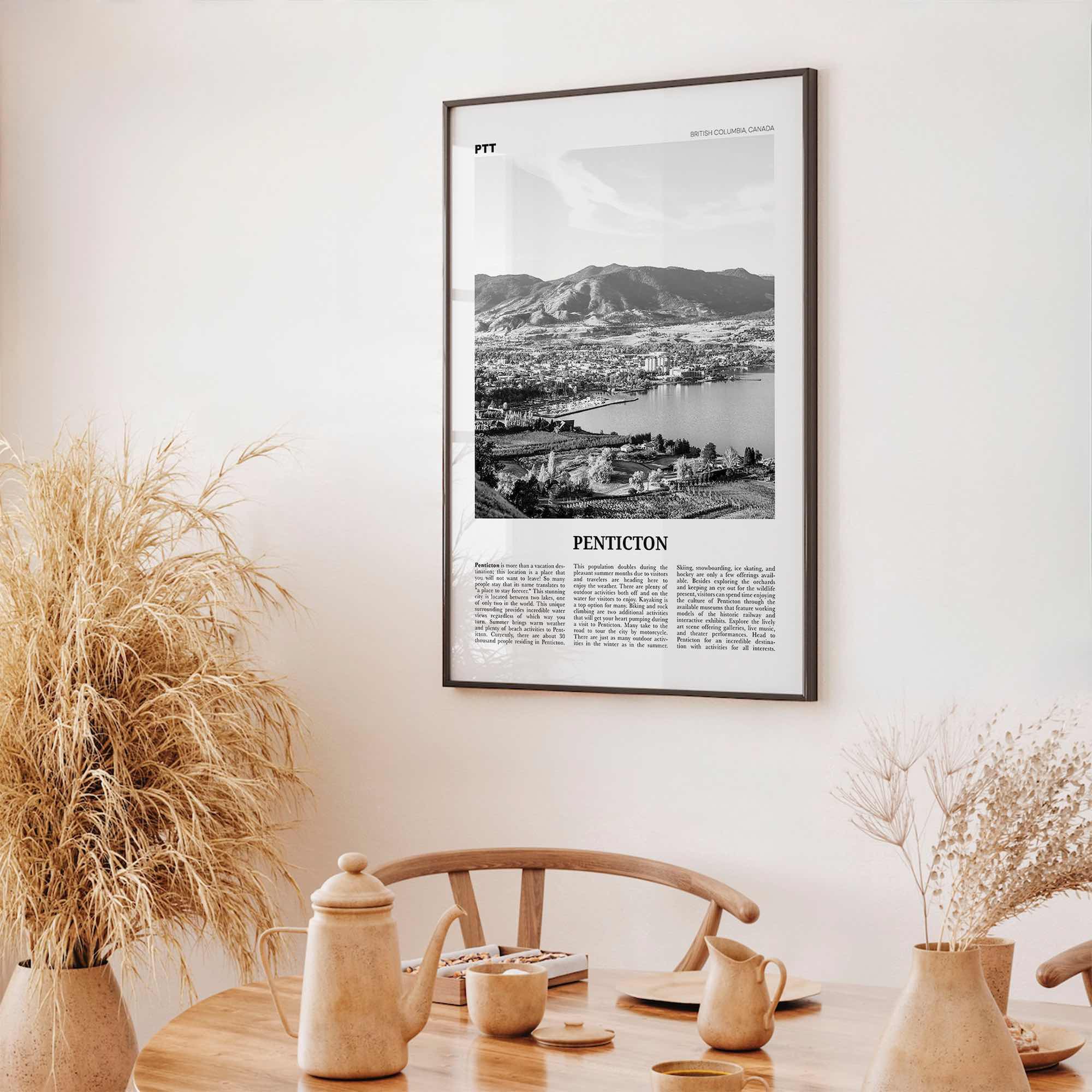 Penticton Print Black and White, Penticton Wall Art, Penticton Poster, Penticton Photo, Penticton Wall Décor, British Columbia, Canada