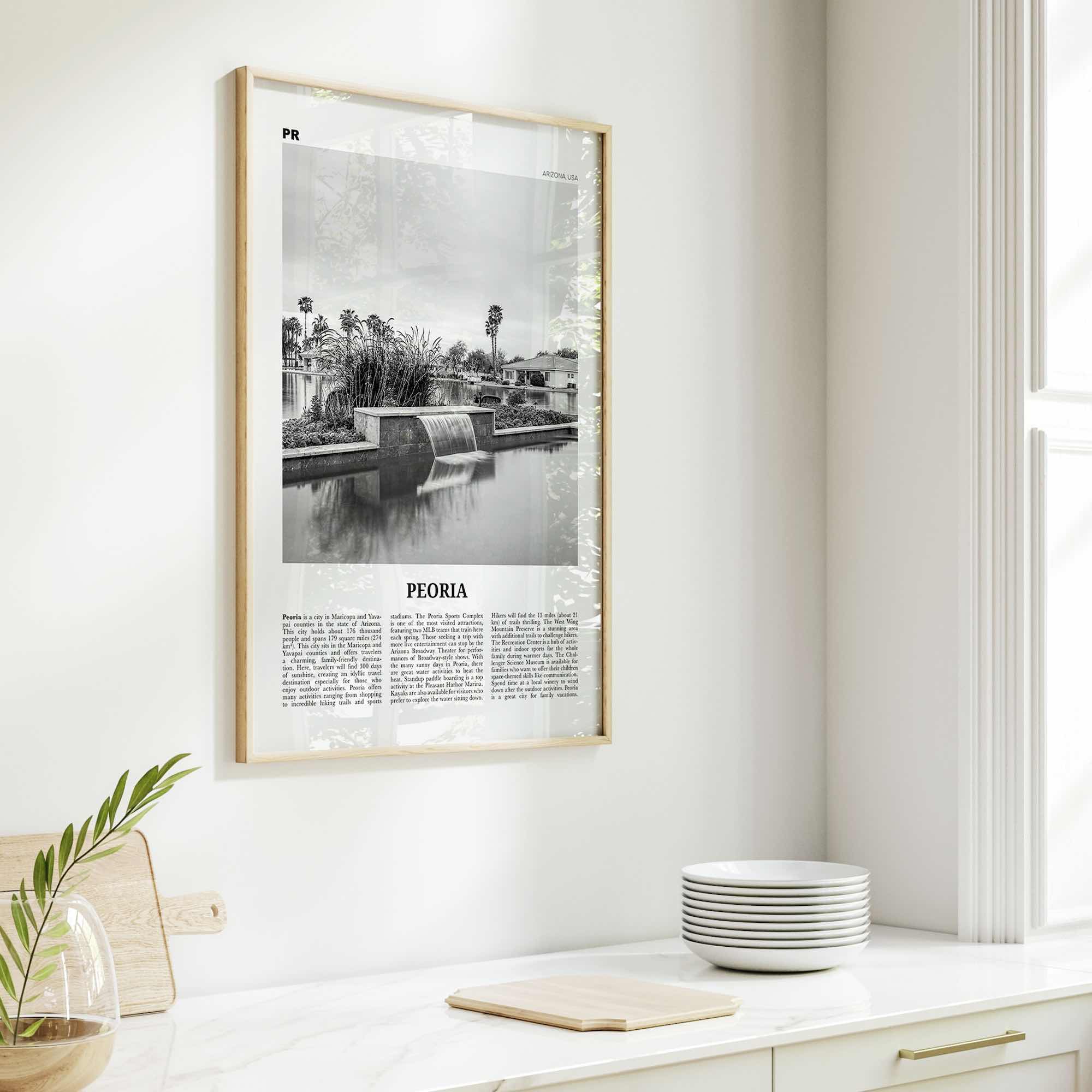 Peoria Print Black and White Arizona, Peoria Wall Art, Peoria Poster, Peoria Photo, Peoria Wall Décor, Peoria Map, USA