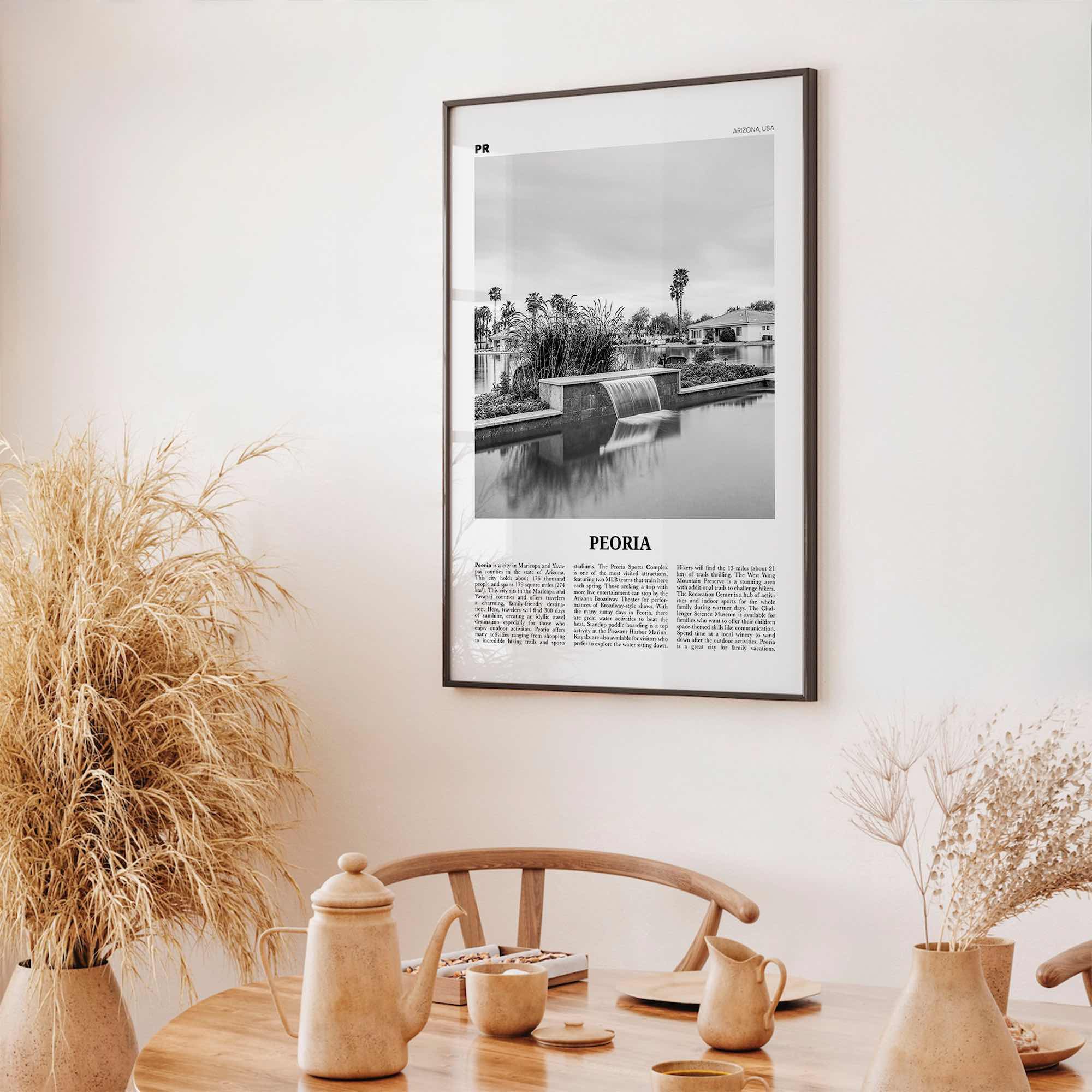 Peoria Print Black and White Arizona, Peoria Wall Art, Peoria Poster, Peoria Photo, Peoria Wall Décor, Peoria Map, USA